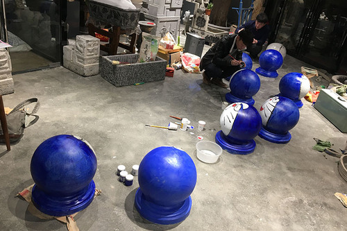 定制款挡车球路障石