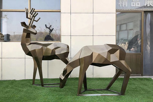 城市不锈钢雕塑鹿
